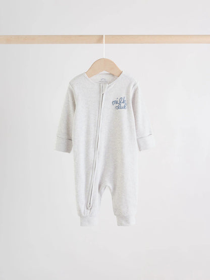 Blue Milk Club Two Way Zip Baby Sleepsuits 3 Pack