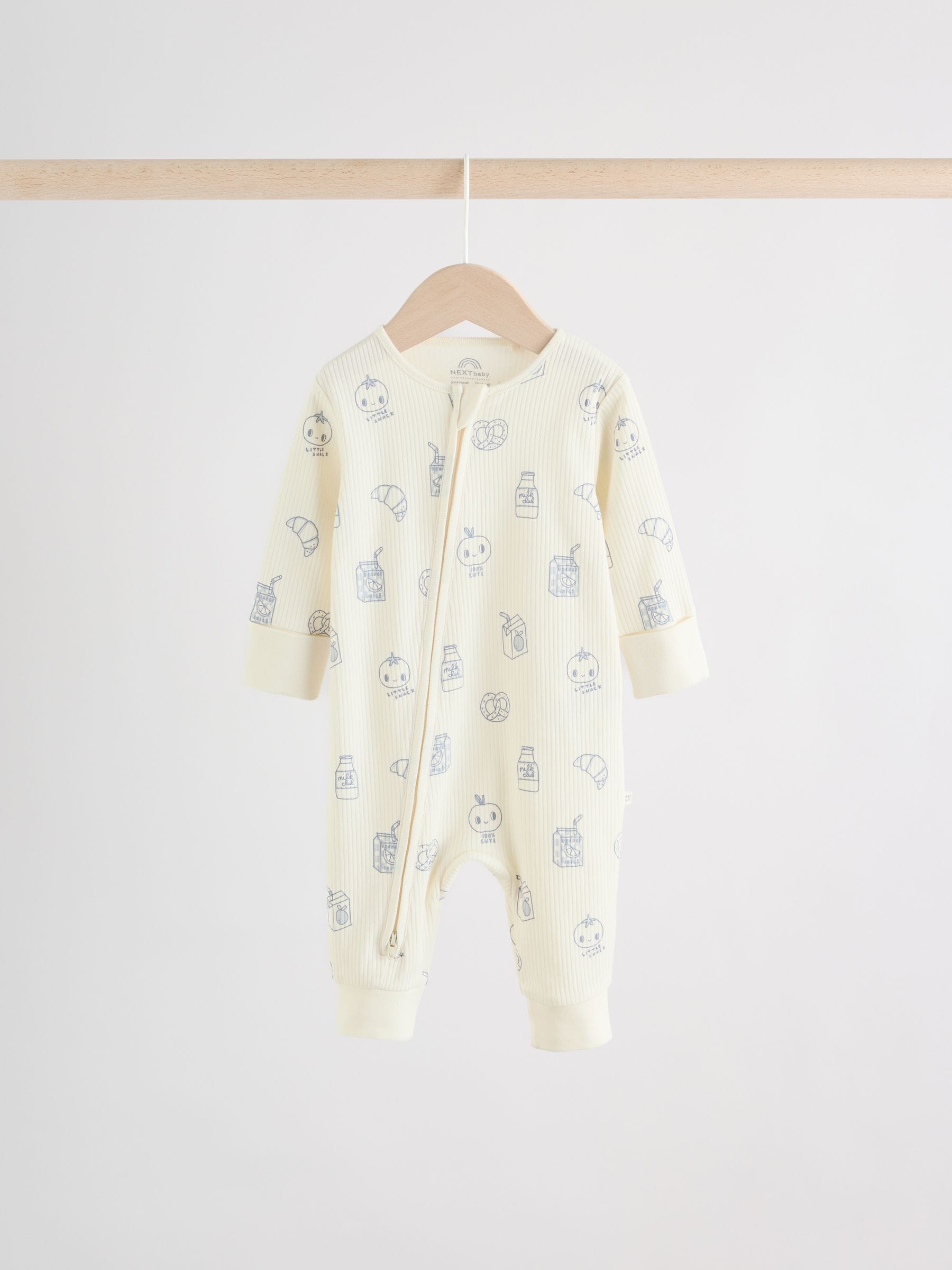 Blue Milk Club Two Way Zip Baby Sleepsuits 3 Pack (0mths-3yrs) image 9