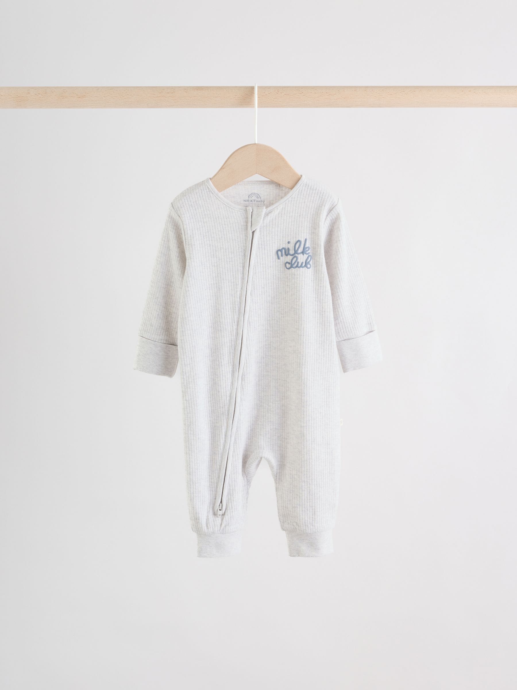 Blue Milk Club Two Way Zip Baby Sleepsuits 3 Pack (0mths-3yrs) image 5