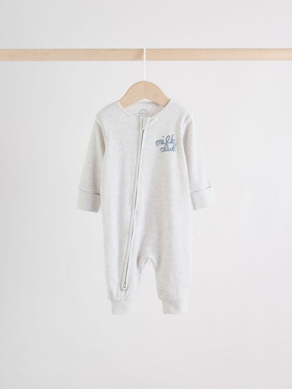 Blue Milk Club Two Way Zip Baby Sleepsuits 3 Pack (0mths-3yrs) image 5