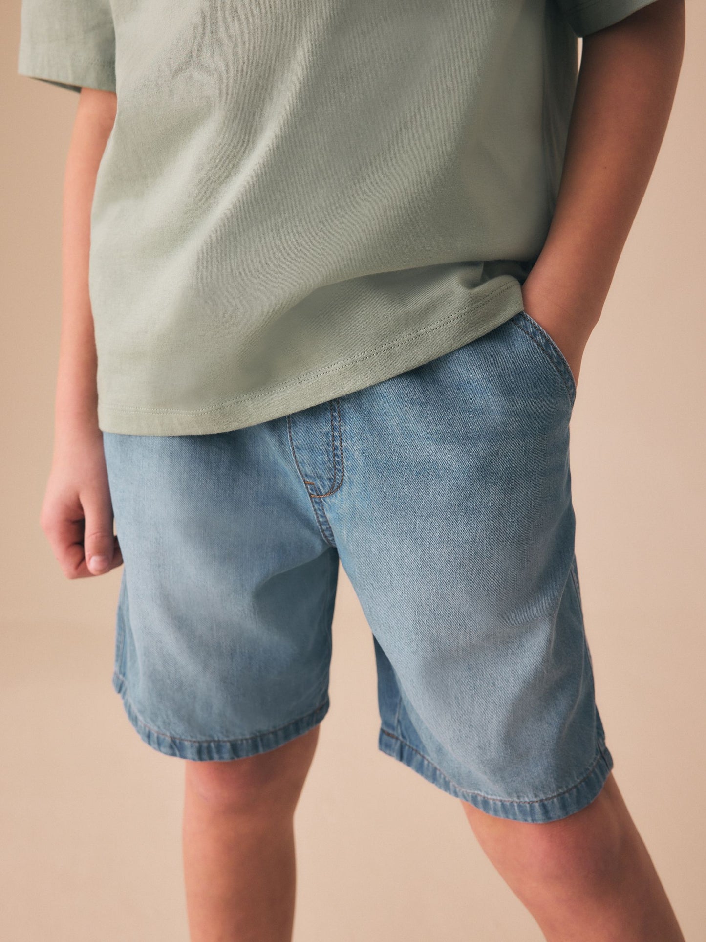 Dsiney Kidz - Light Blue Lightweight Pull on Denim Shorts (3-16yrs) image 1
