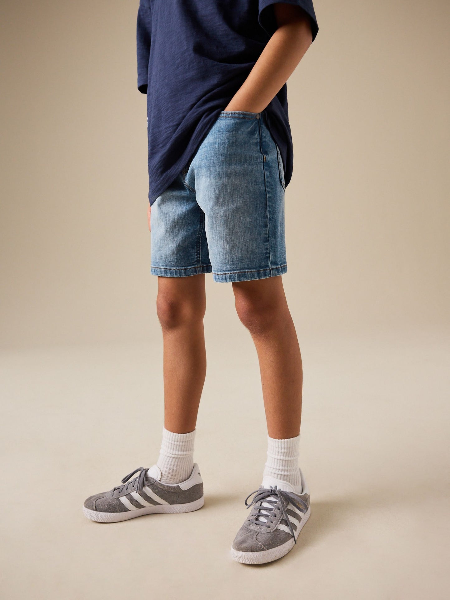 Dsiney Kidz - Mid Blue Single Denim Shorts (3-16yrs) image 1