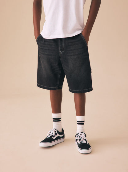 Dsiney Kidz - Black Carpenter Denim Shorts (3-16yrs) image 1