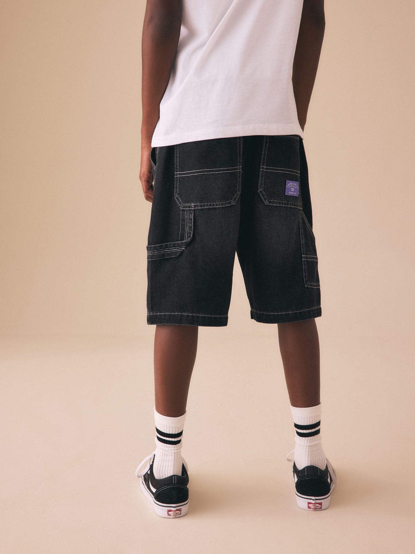 Dsiney Kidz - Black Carpenter Denim Shorts (3-16yrs) image 3