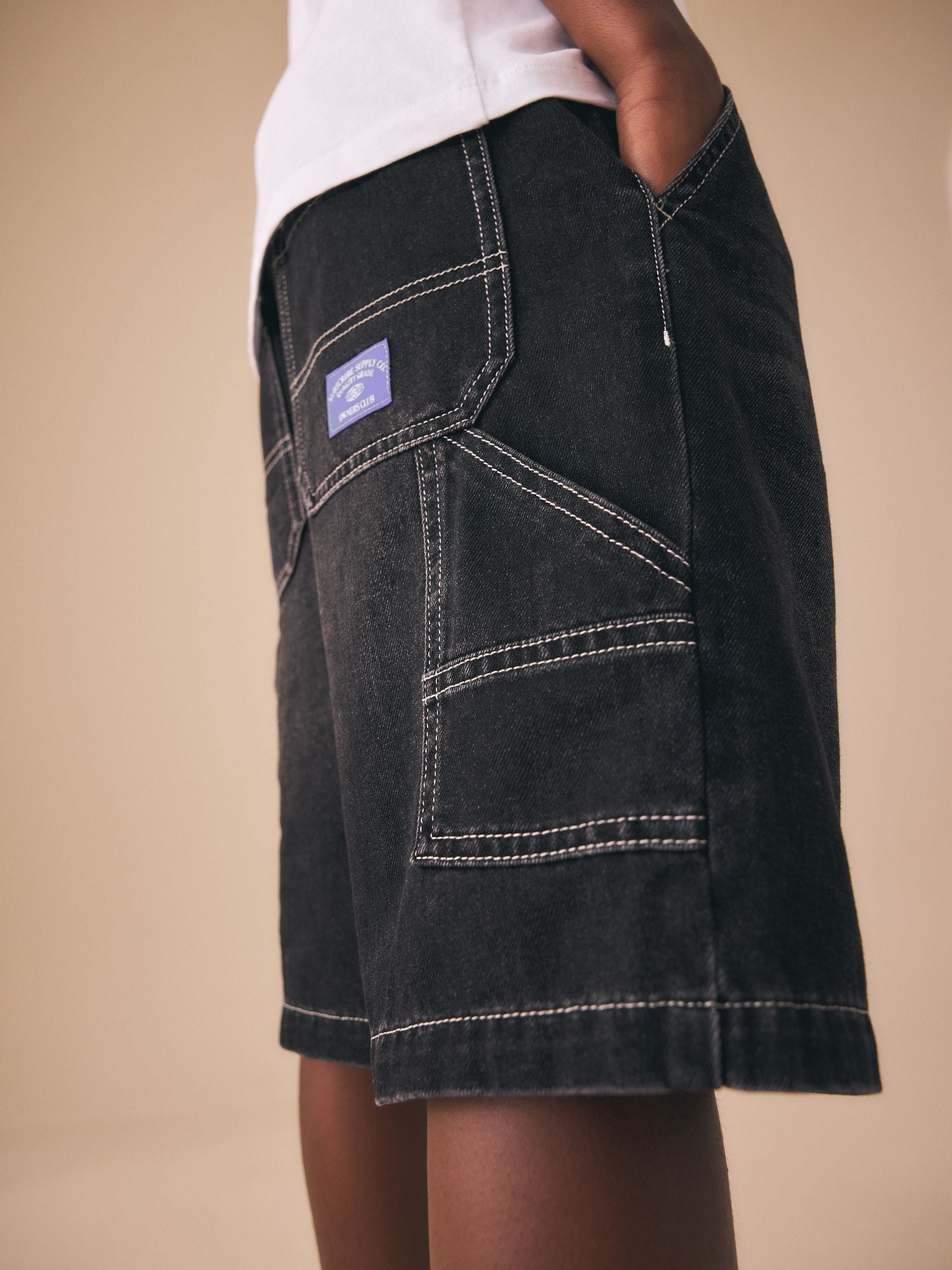 Dsiney Kidz - Black Carpenter Denim Shorts (3-16yrs) image 4