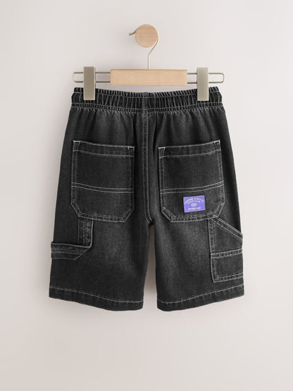 Dsiney Kidz - Black Carpenter Denim Shorts (3-16yrs) image 6