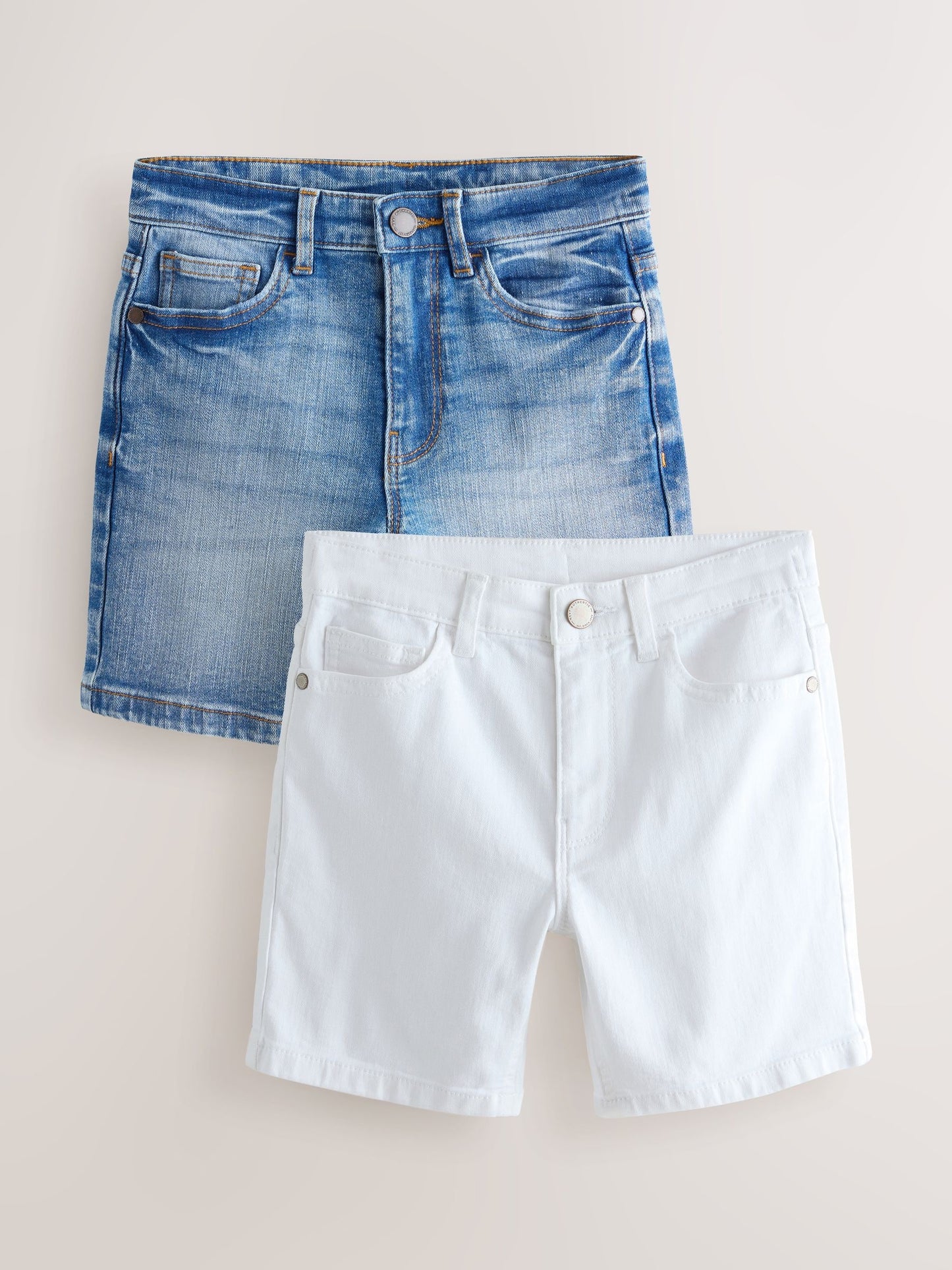 Dsiney Kidz - White 2 Pack Denim Shorts (3-16yrs) image 1