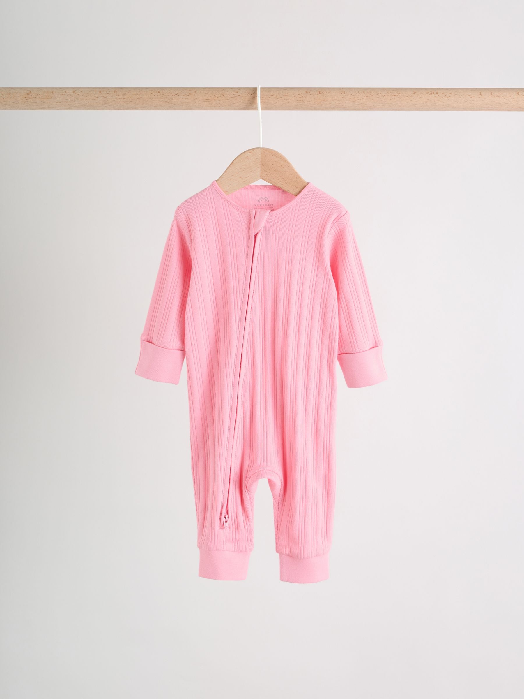 Pink/Yellow Baby Sleepsuits 3 Pack (0mths-3yrs) image 7
