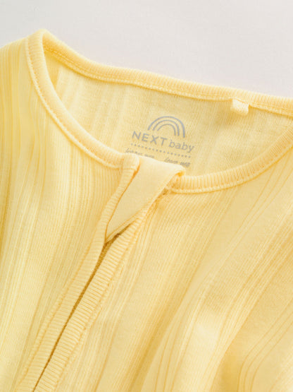 Pink/Yellow Baby Sleepsuits 3 Pack (0mths-3yrs) image 9