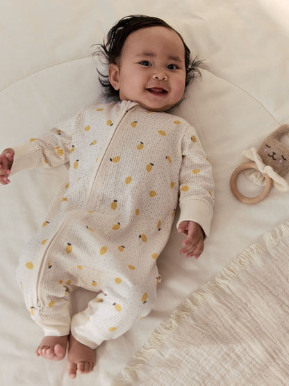 Lemon Yellow Baby Sleepsuits 3 Pack (0mths-3yrs) image 2