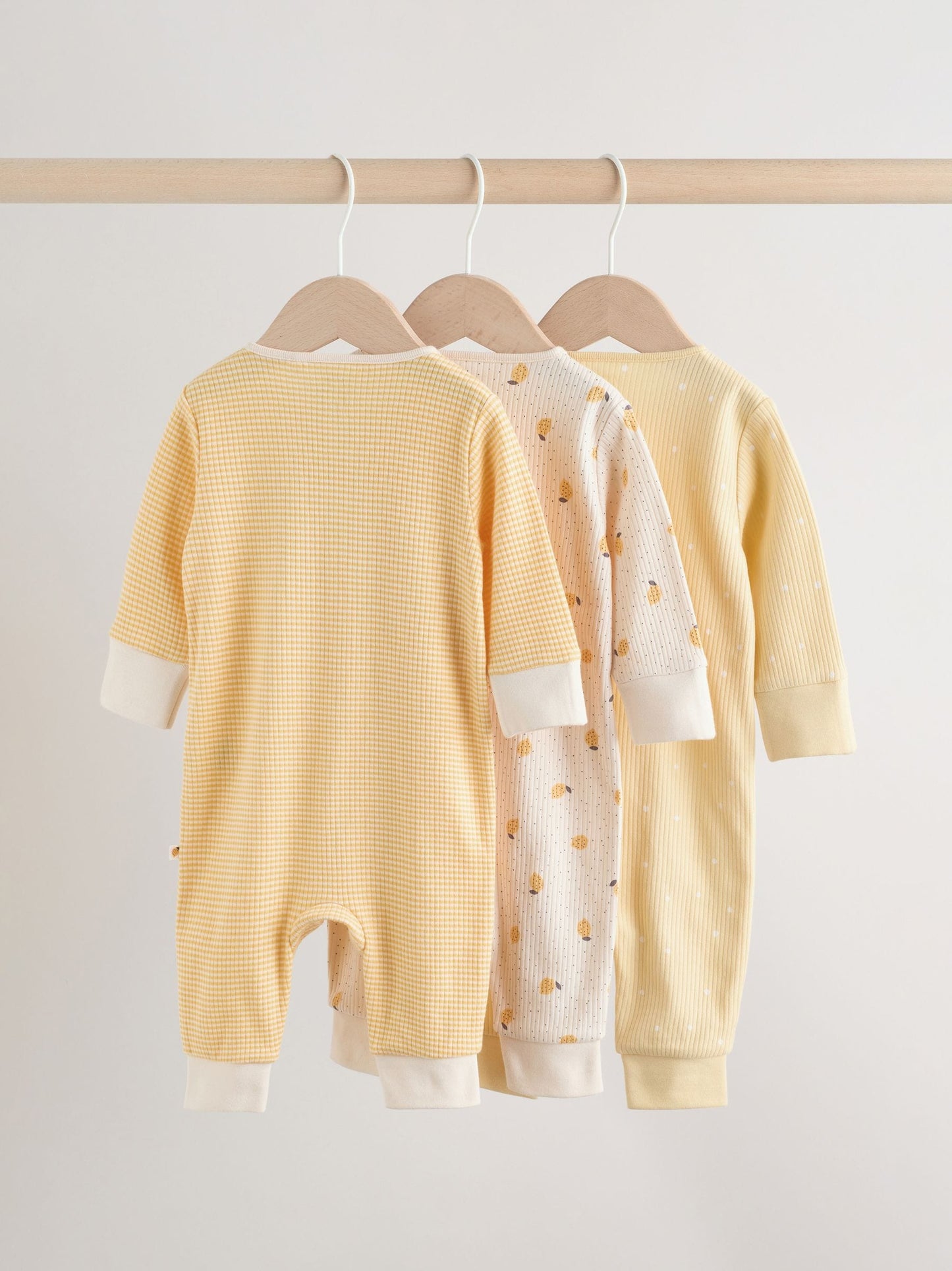 Lemon Yellow Baby Sleepsuits 3 Pack (0mths-3yrs) image 4