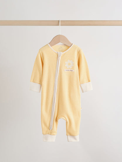 Lemon Yellow Baby Sleepsuits 3 Pack (0mths-3yrs) image 5