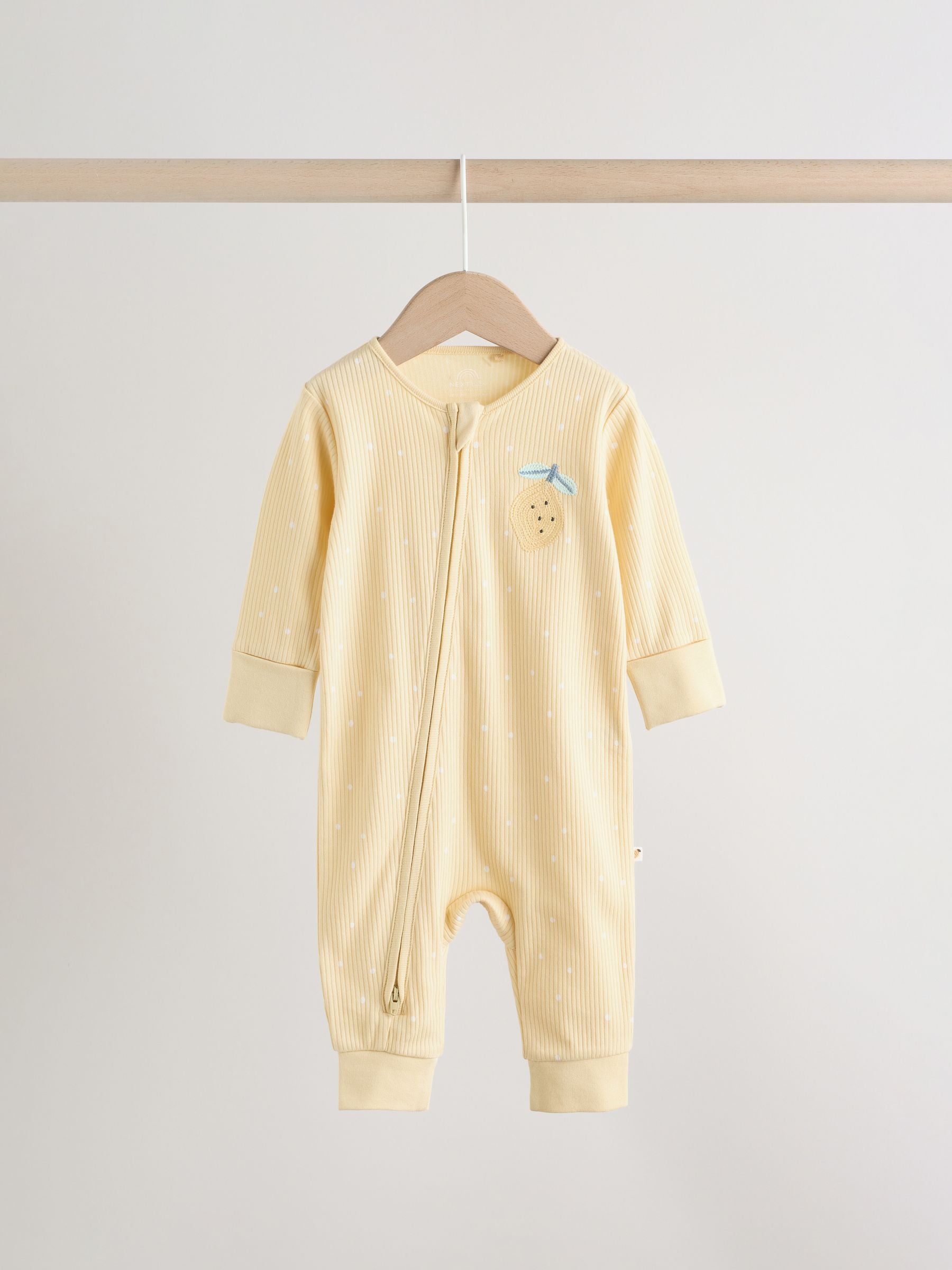 Lemon Yellow Baby Sleepsuits 3 Pack (0mths-3yrs) image 8