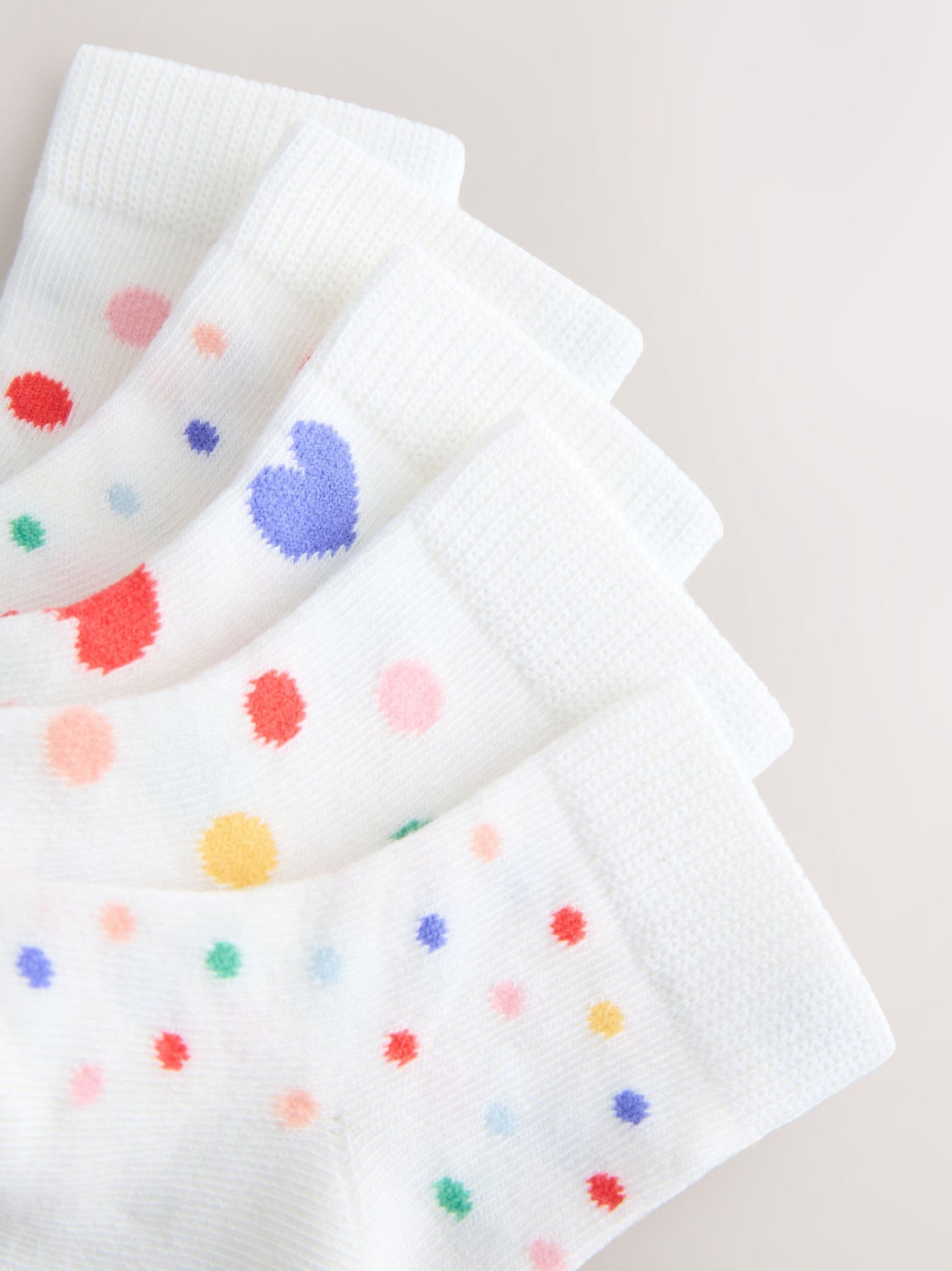 White/Blue/Red Baby Socks 5 Pack image 3