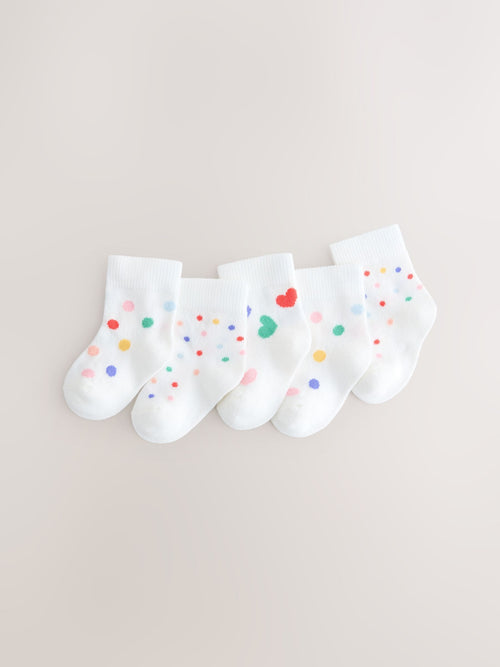 White/Blue/Red Baby Socks 5 Pack image 1