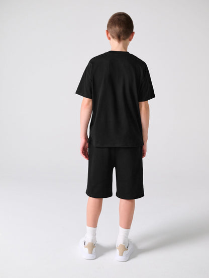 Dsiney Kidz - Paul Smith Junior Black Graphic T-Shirt and Shorts Set image 4