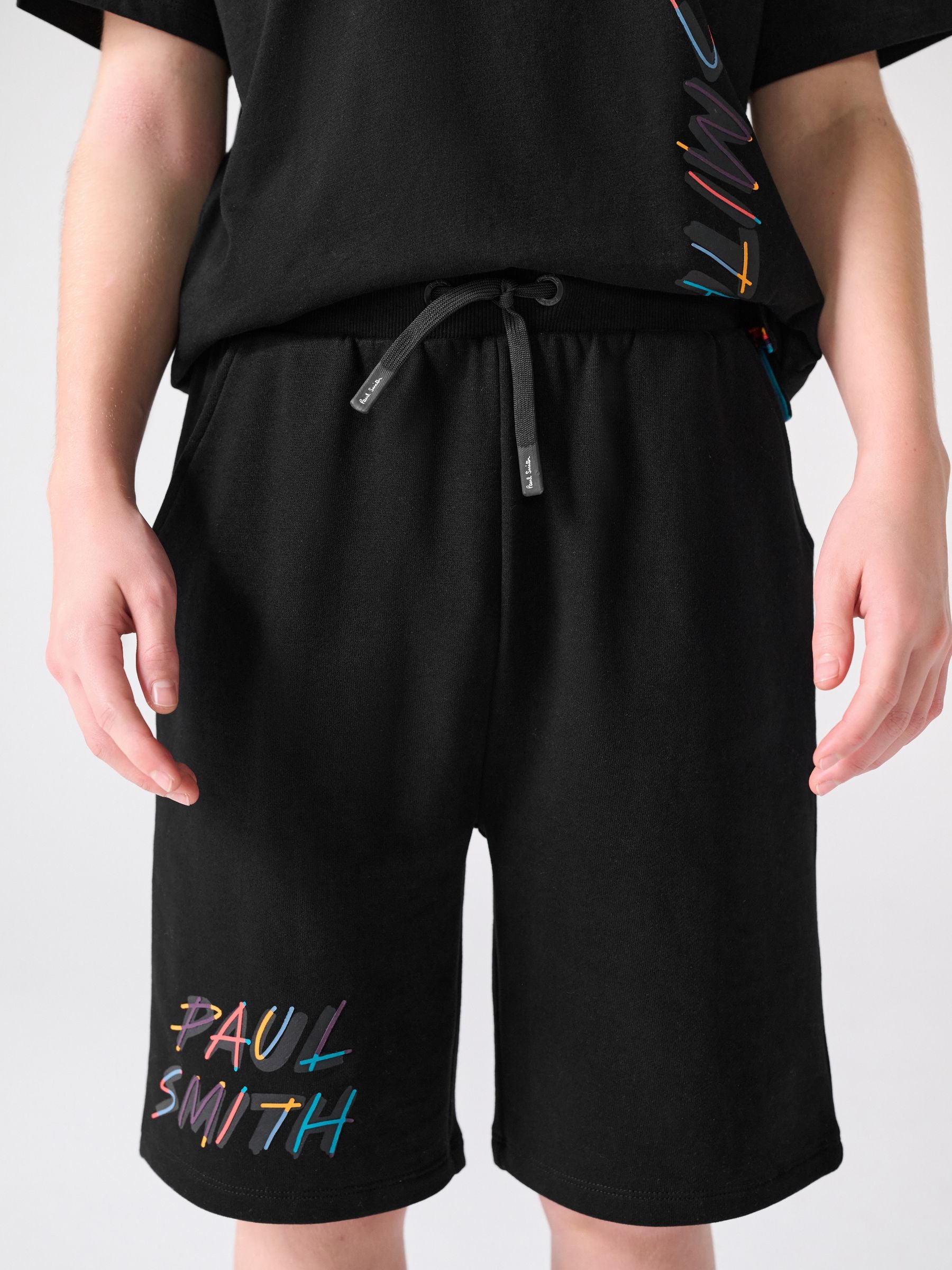 Dsiney Kidz - Paul Smith Junior Black Graphic T-Shirt and Shorts Set image 7