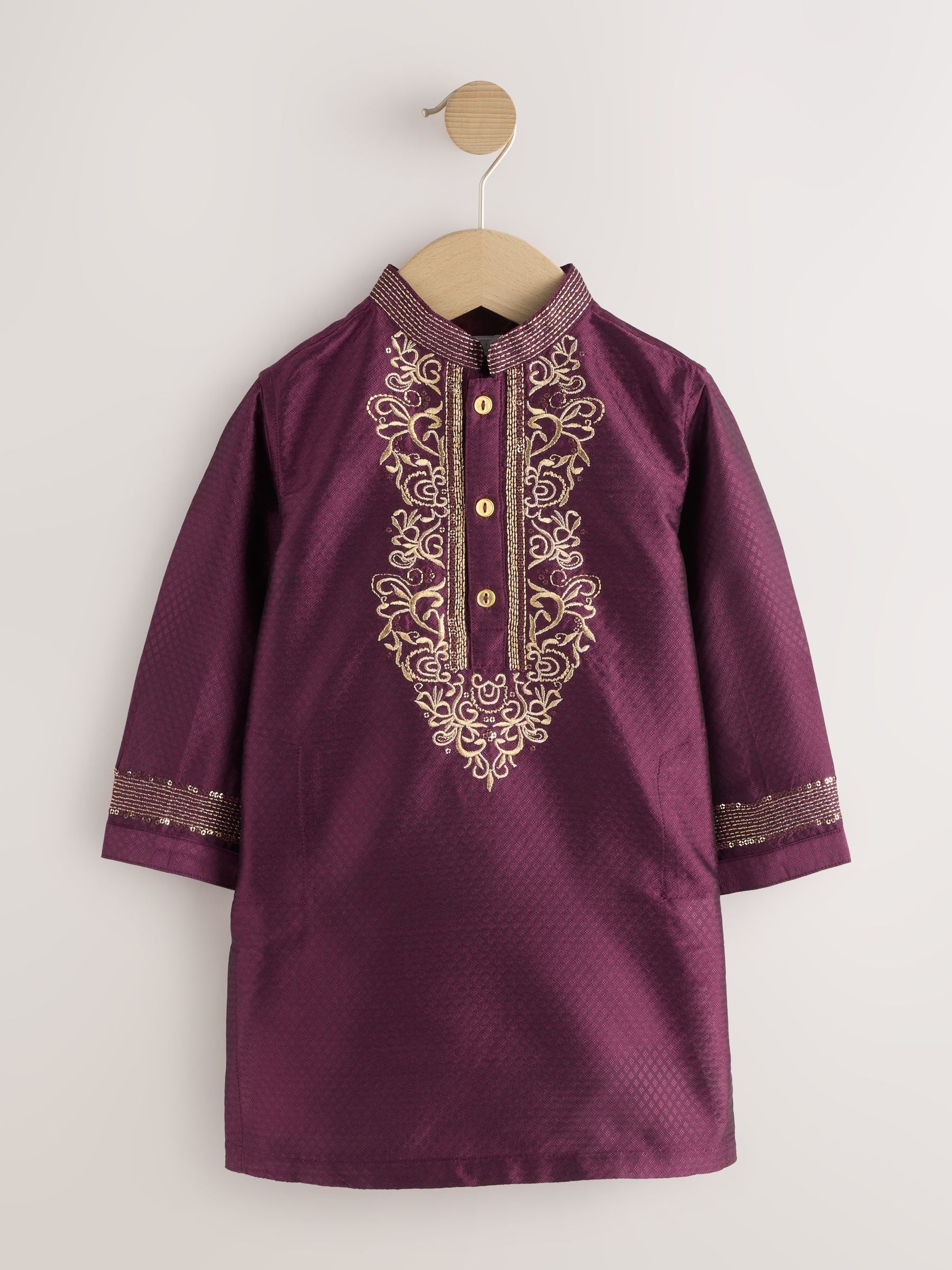 Dsiney Kidz - Burgundy Red Kurta Shirt (3mths-16yrs) (3mths-16yrs) image 1