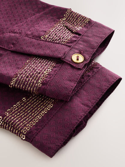 Dsiney Kidz - Burgundy Red Kurta Shirt (3mths-16yrs) (3mths-16yrs) image 4