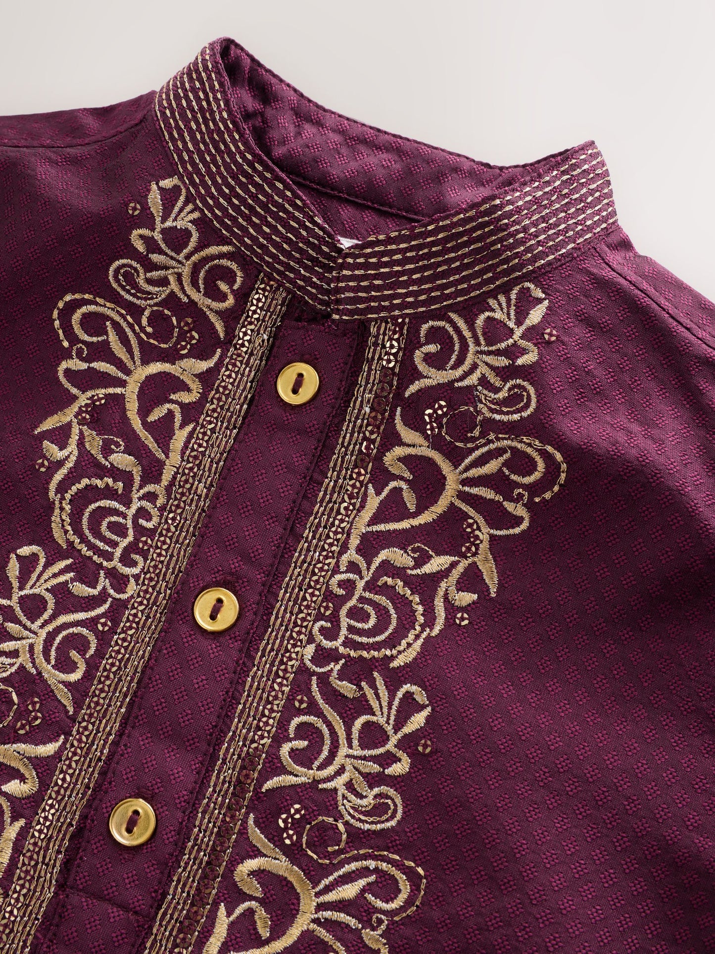 Dsiney Kidz - Burgundy Red Kurta Shirt (3mths-16yrs) (3mths-16yrs) image 5