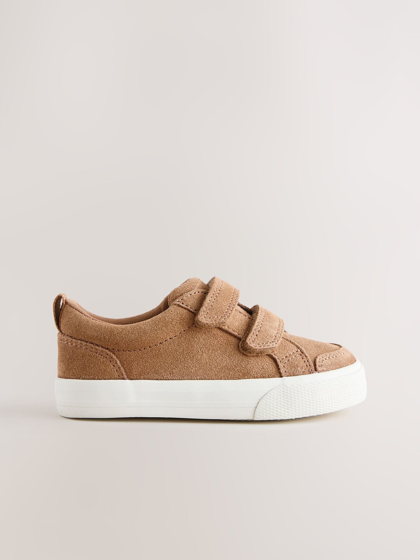 Brown Suede Standard Fit (F) Two Strap Touch Fastening Trainers image 2