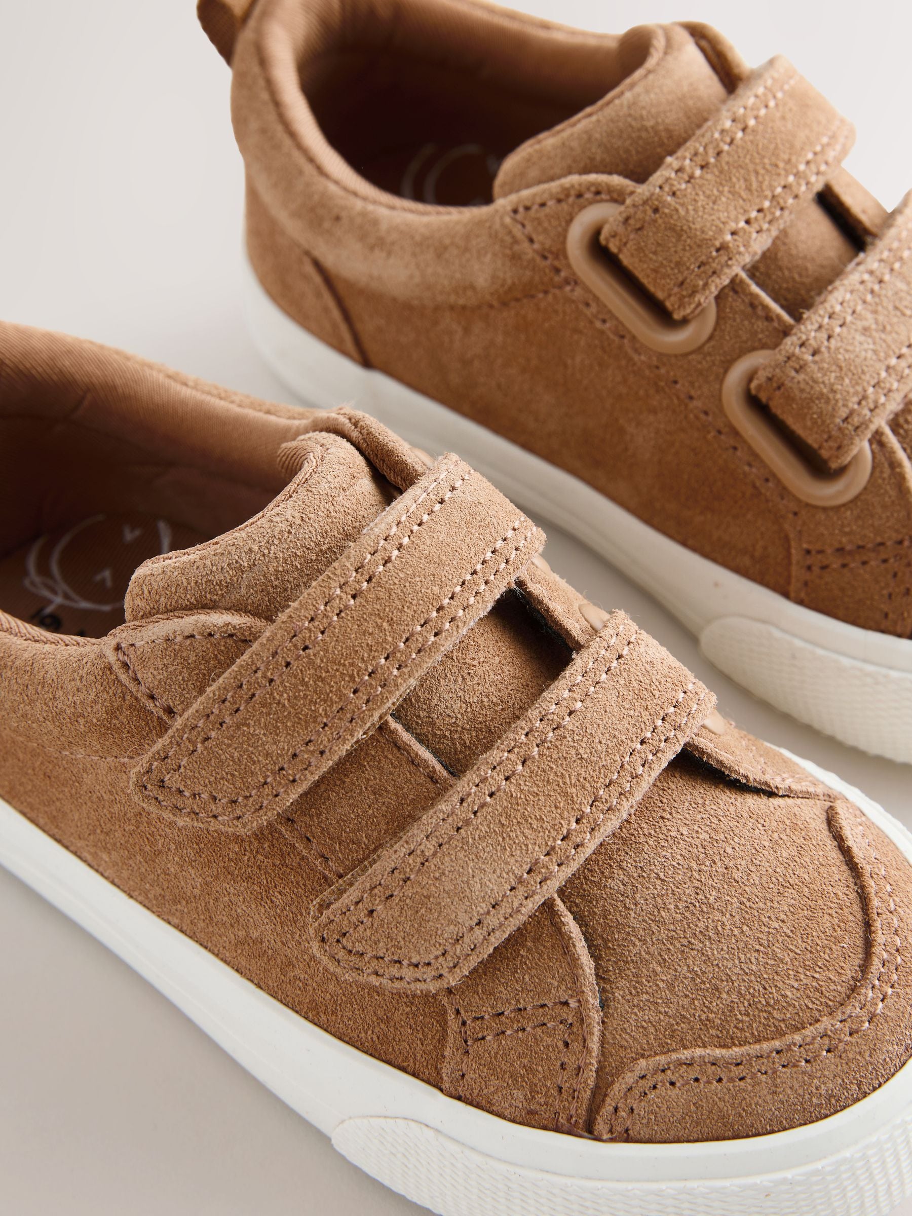 Brown Suede Standard Fit (F) Two Strap Touch Fastening Trainers image 4