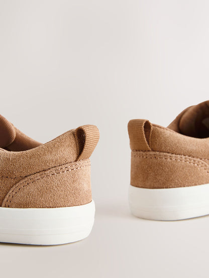 Brown Suede Standard Fit (F) Two Strap Touch Fastening Trainers image 5