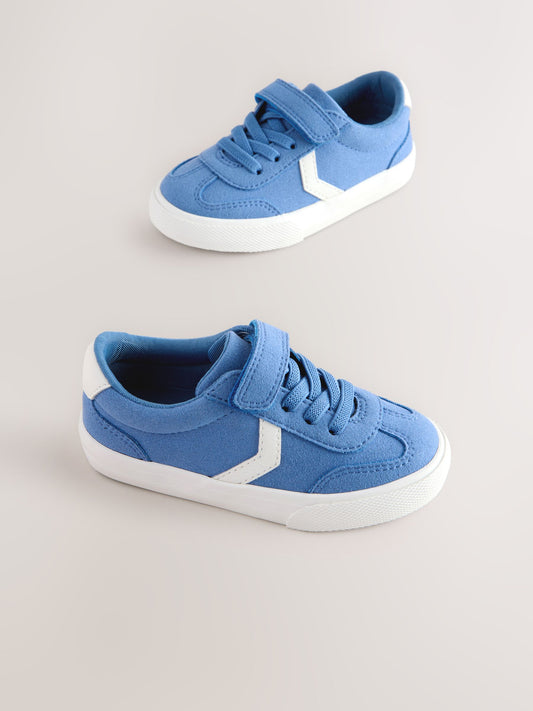 Blue Standard Fit (F) Touch Fastening Elastic Lace Trainers image 1