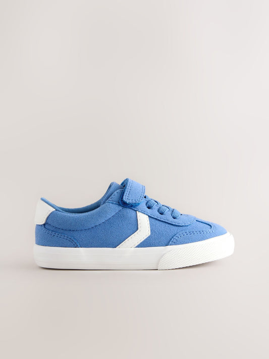 Blue Standard Fit (F) Touch Fastening Elastic Lace Trainers image 2