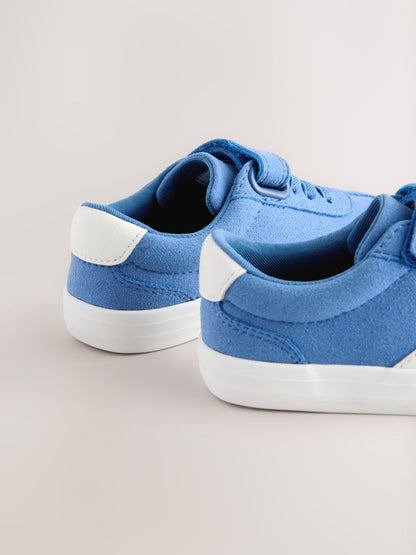 Blue Standard Fit (F) Touch Fastening Elastic Lace Trainers image 5