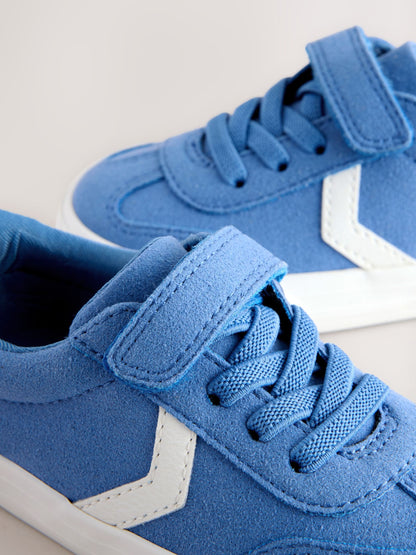 Blue Standard Fit (F) Touch Fastening Elastic Lace Trainers image 5