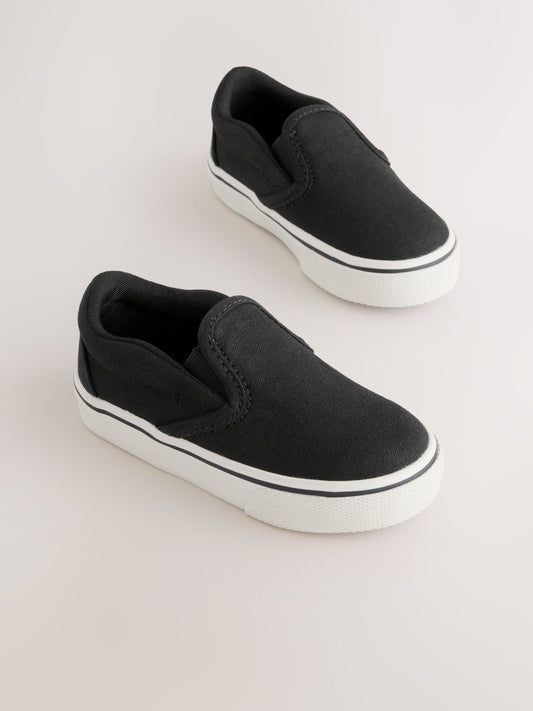 Black Standard Fit (F) Slip On Trainers image 1
