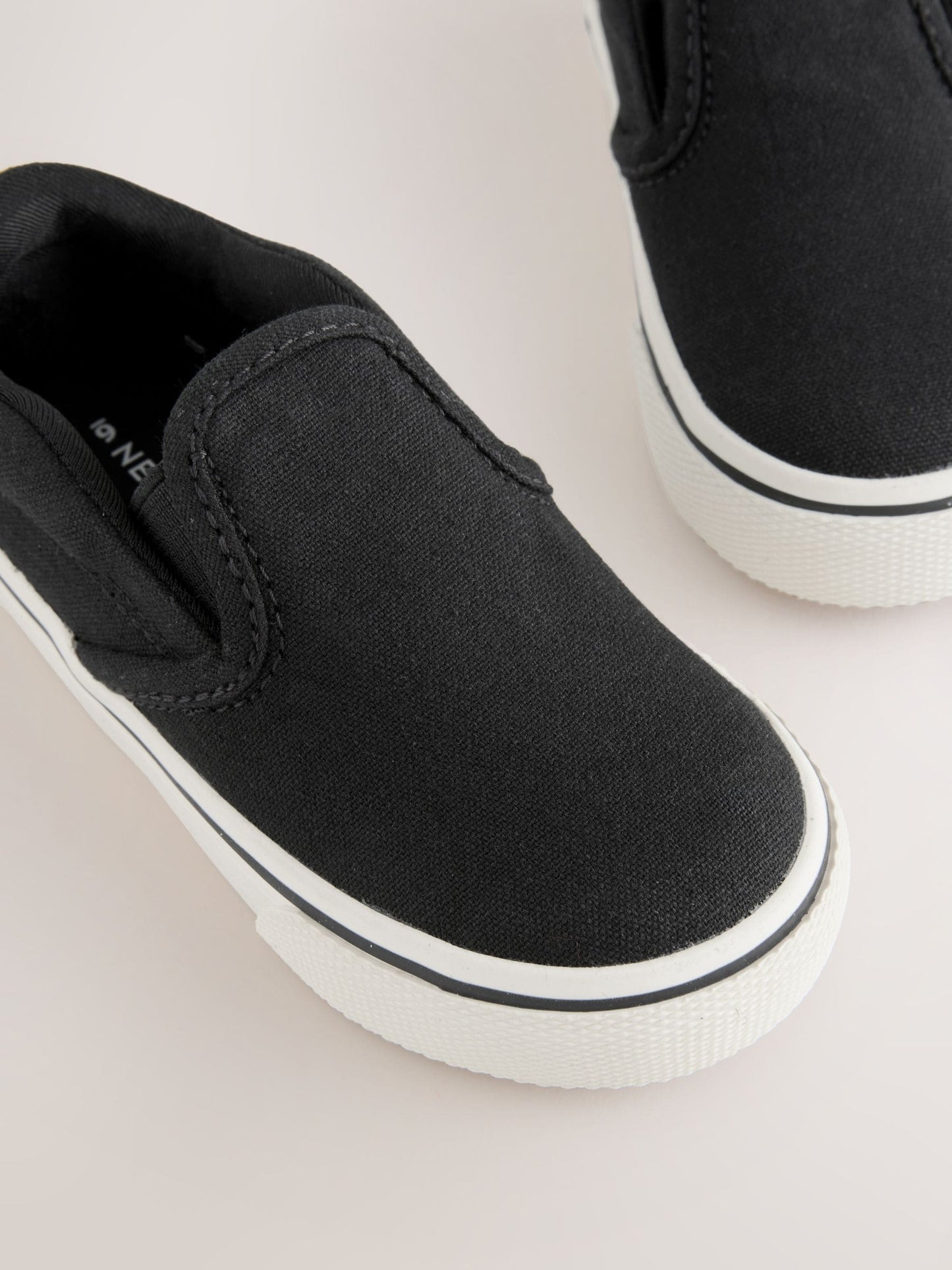 Black Standard Fit (F) Slip On Trainers image 4