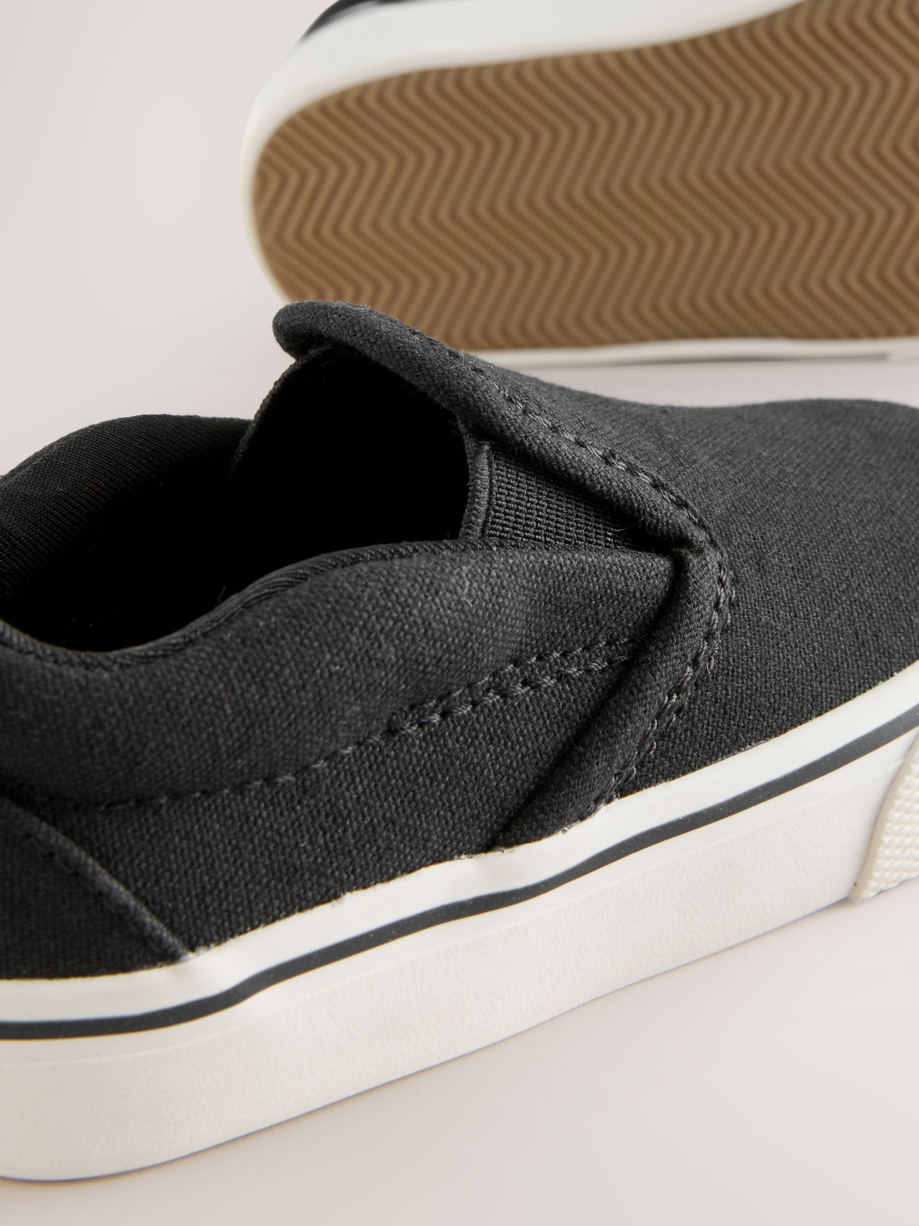 Black Standard Fit (F) Slip On Trainers image 5