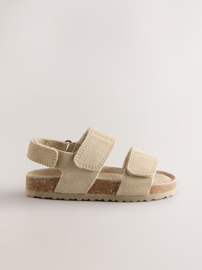 Neutral Wide Fit (G) Woven Suede Touch Fastening Sandals image 2