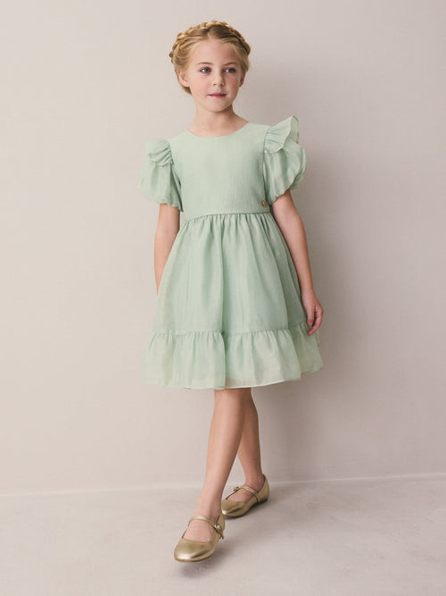 Dsiney Kidz - Laura Ashley Green Bow Back Flower Bridemaid Dress image 1