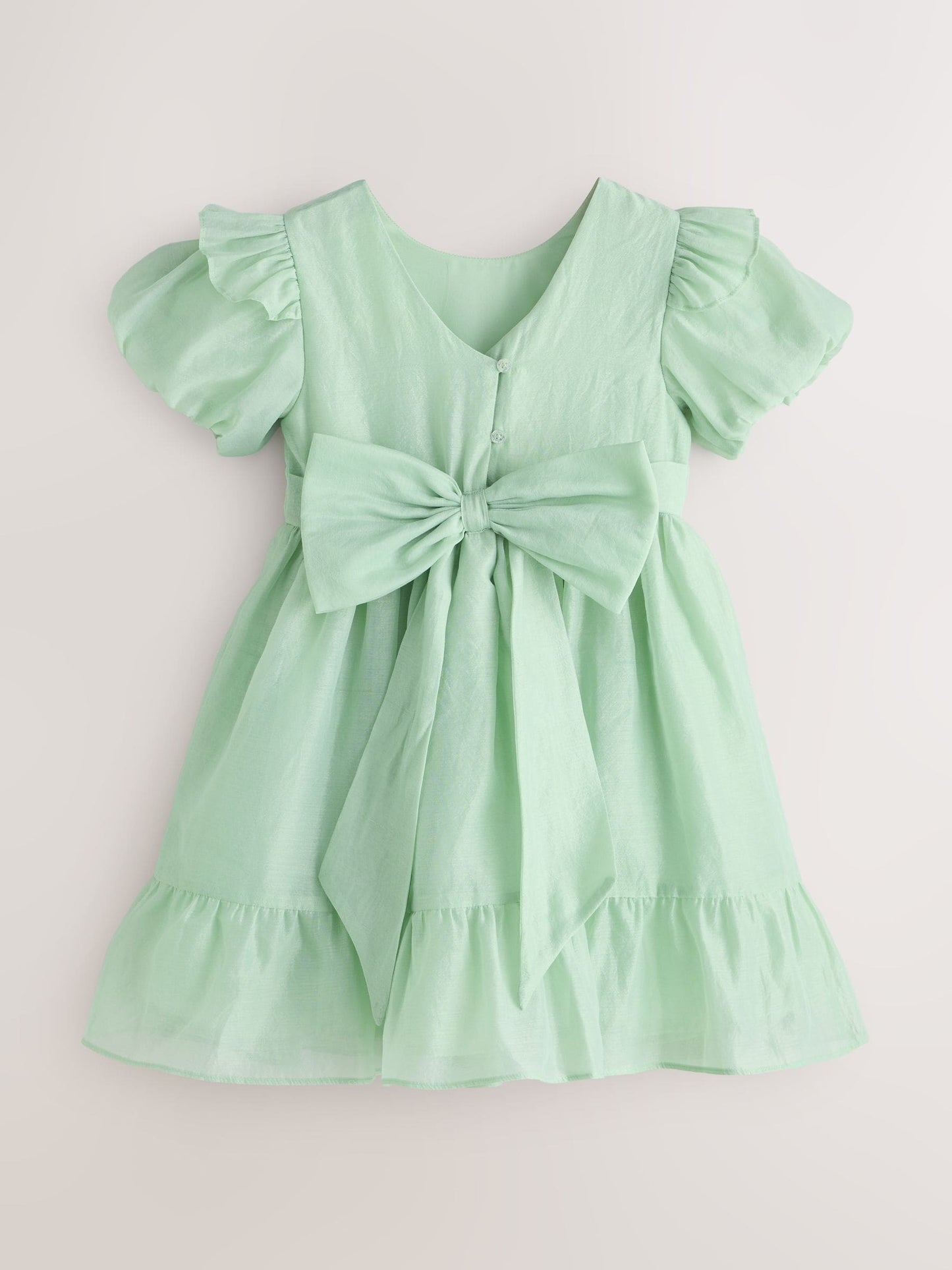 Laura Ashley Green Bow Back Flower Bridemaid Dress image 9