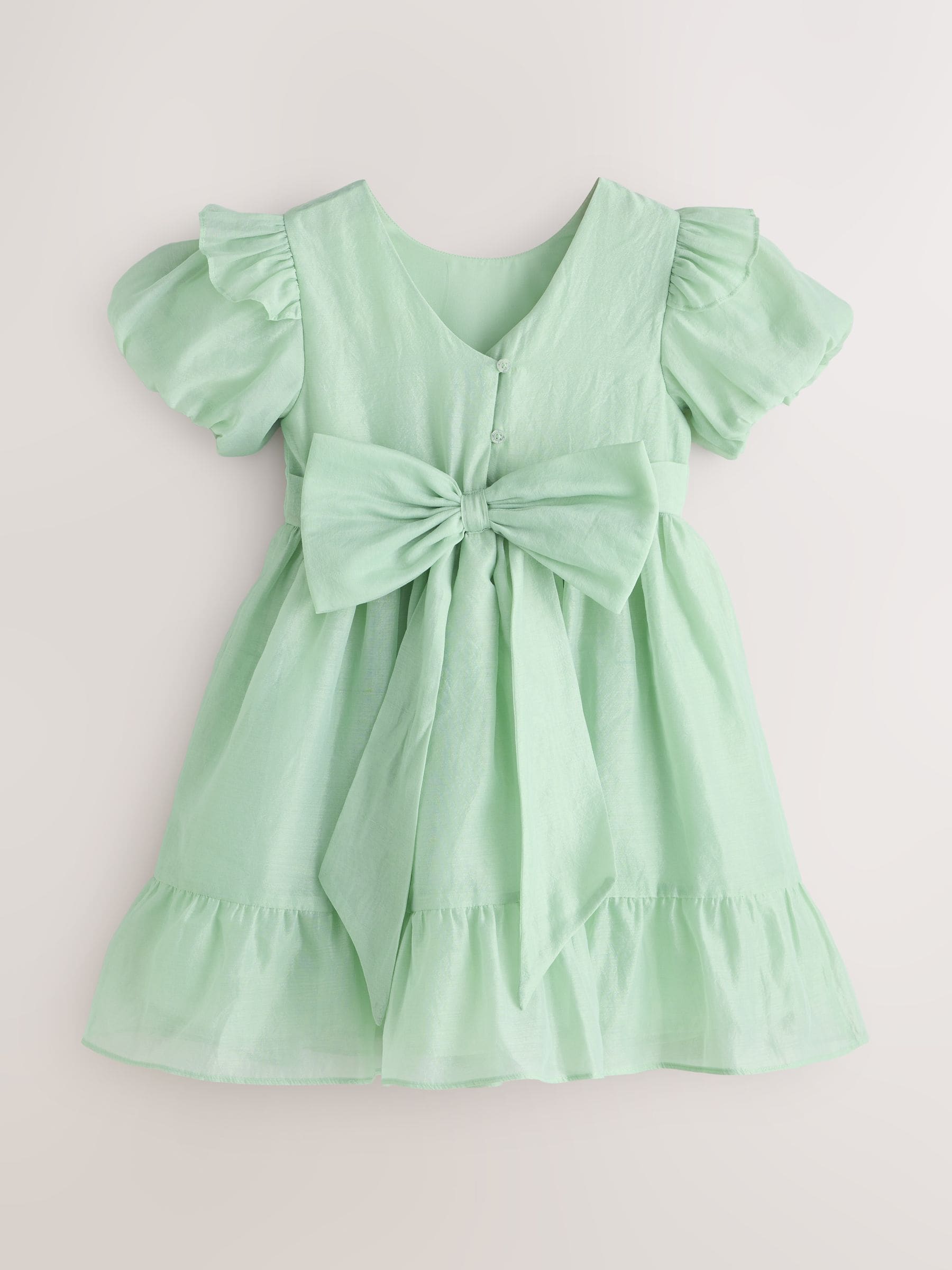 Laura Ashley Green Bow Back Flower Bridemaid Dress image 9