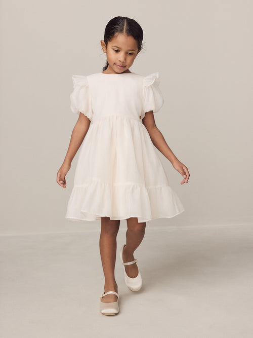 Laura Ashley Ivory Bow Back Flower Bridemaid Dress image 1