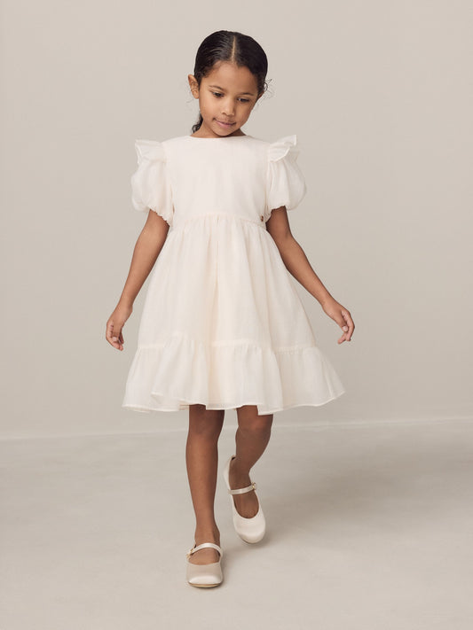 Laura Ashley Ivory Bow Back Flower Bridemaid Dress image 1