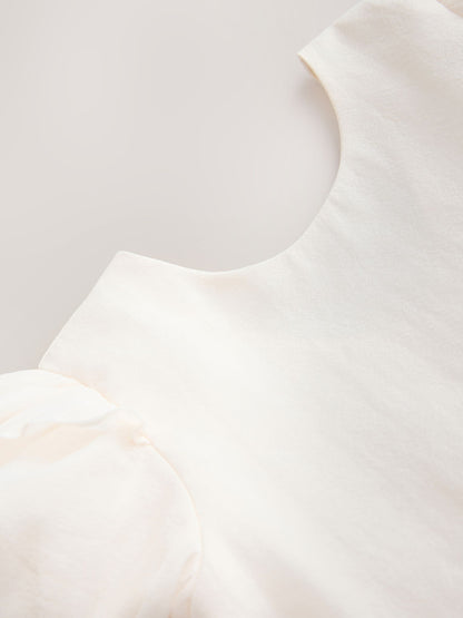 Laura Ashley Ivory Bow Back Flower Bridemaid Dress image 10