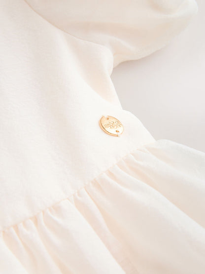 Laura Ashley Ivory Bow Back Flower Bridemaid Dress image 11