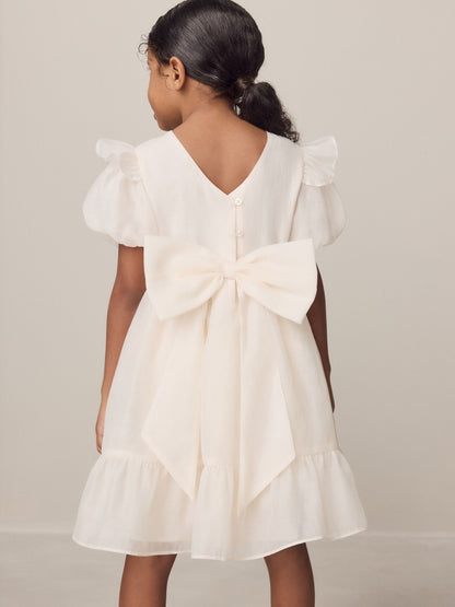 Laura Ashley Ivory Bow Back Flower Bridemaid Dress image 3