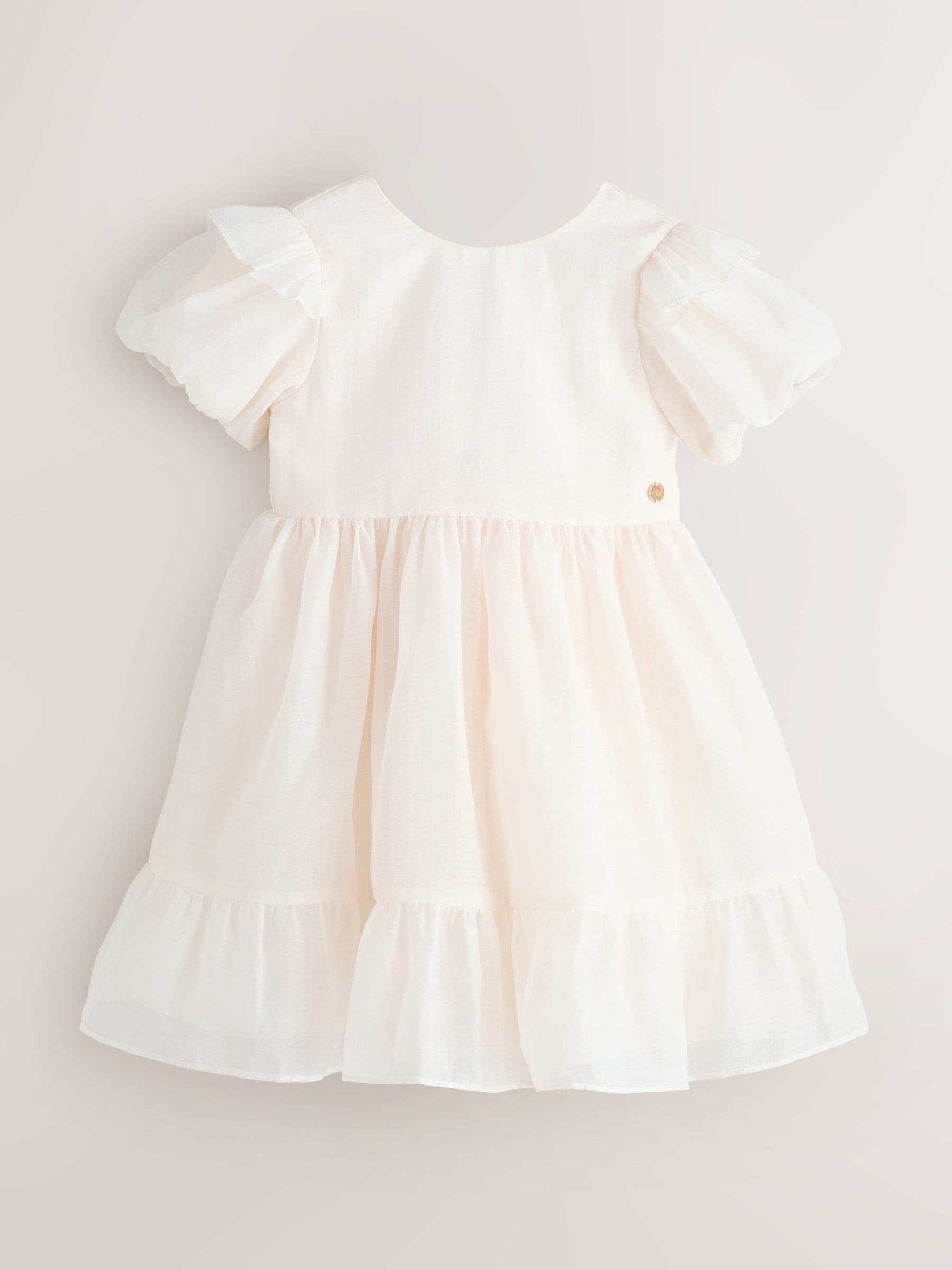 Laura Ashley Ivory Bow Back Flower Bridemaid Dress image 8