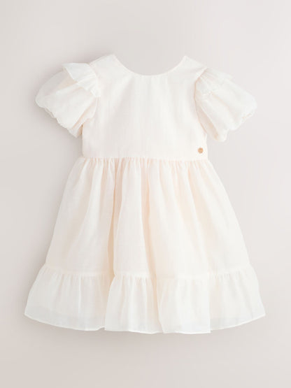 Laura Ashley Ivory Bow Back Flower Bridemaid Dress image 8