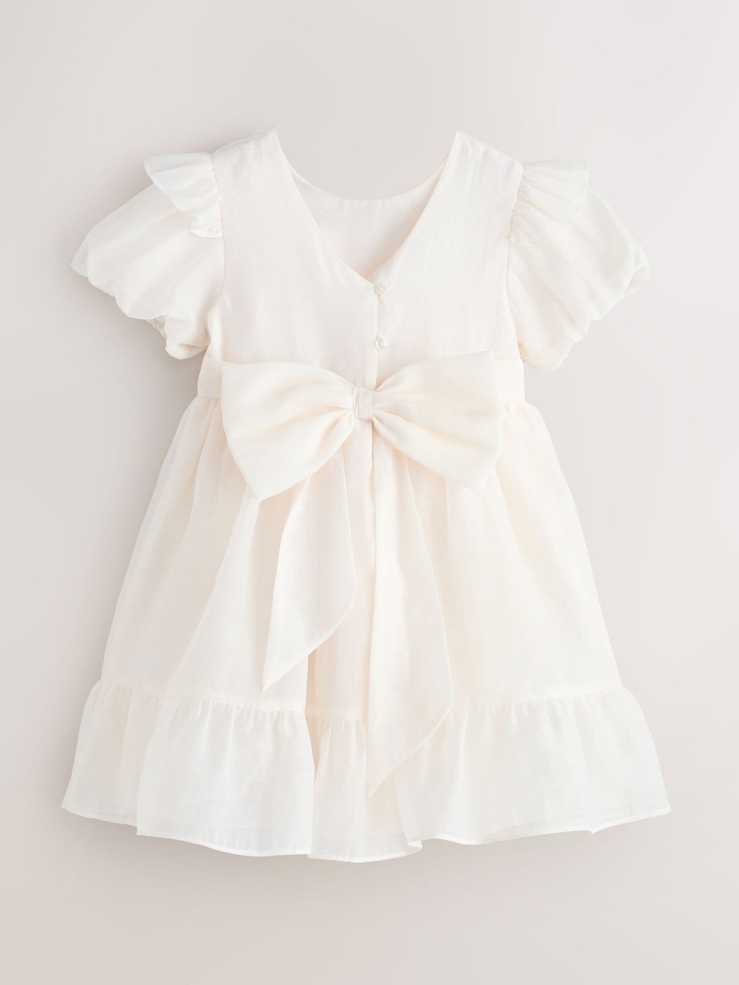 Laura Ashley Ivory Bow Back Flower Bridemaid Dress image 9