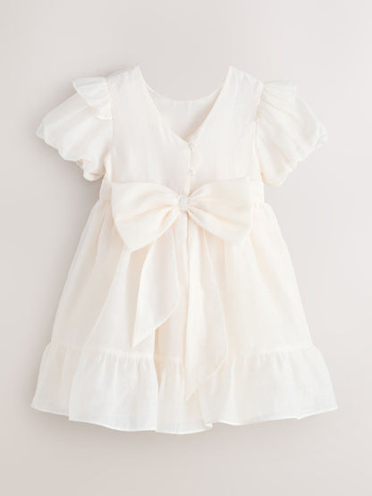 Laura Ashley Ivory Bow Back Flower Bridemaid Dress image 9