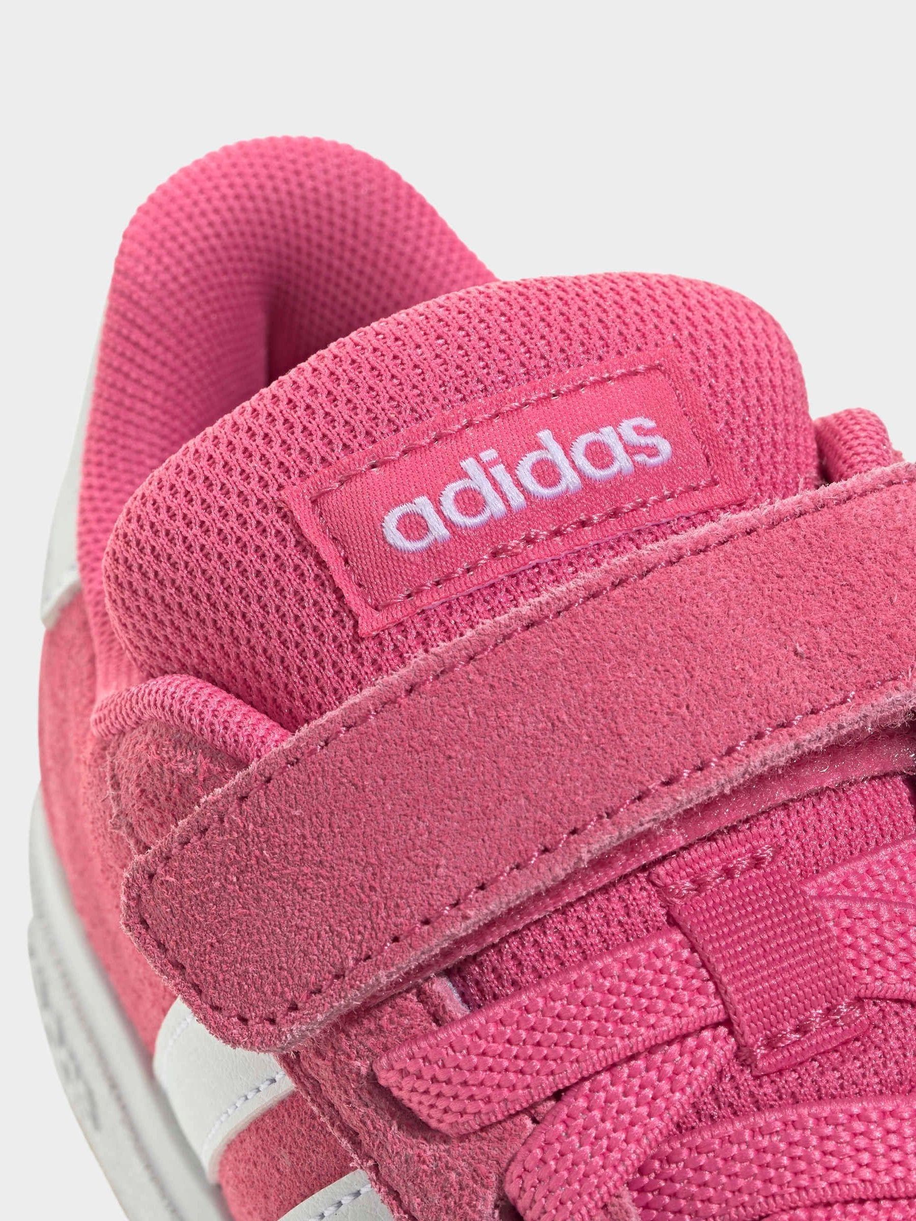 adidas Pink Grand Court 00s Suede Elastic Lace Kids Trainers image 9