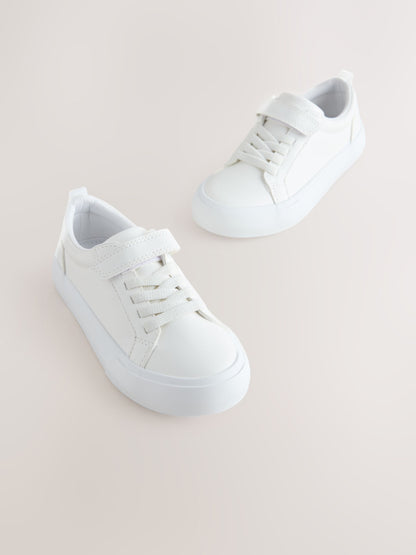 White Touch Fastening Elastic Lace Smart Trainers image 1