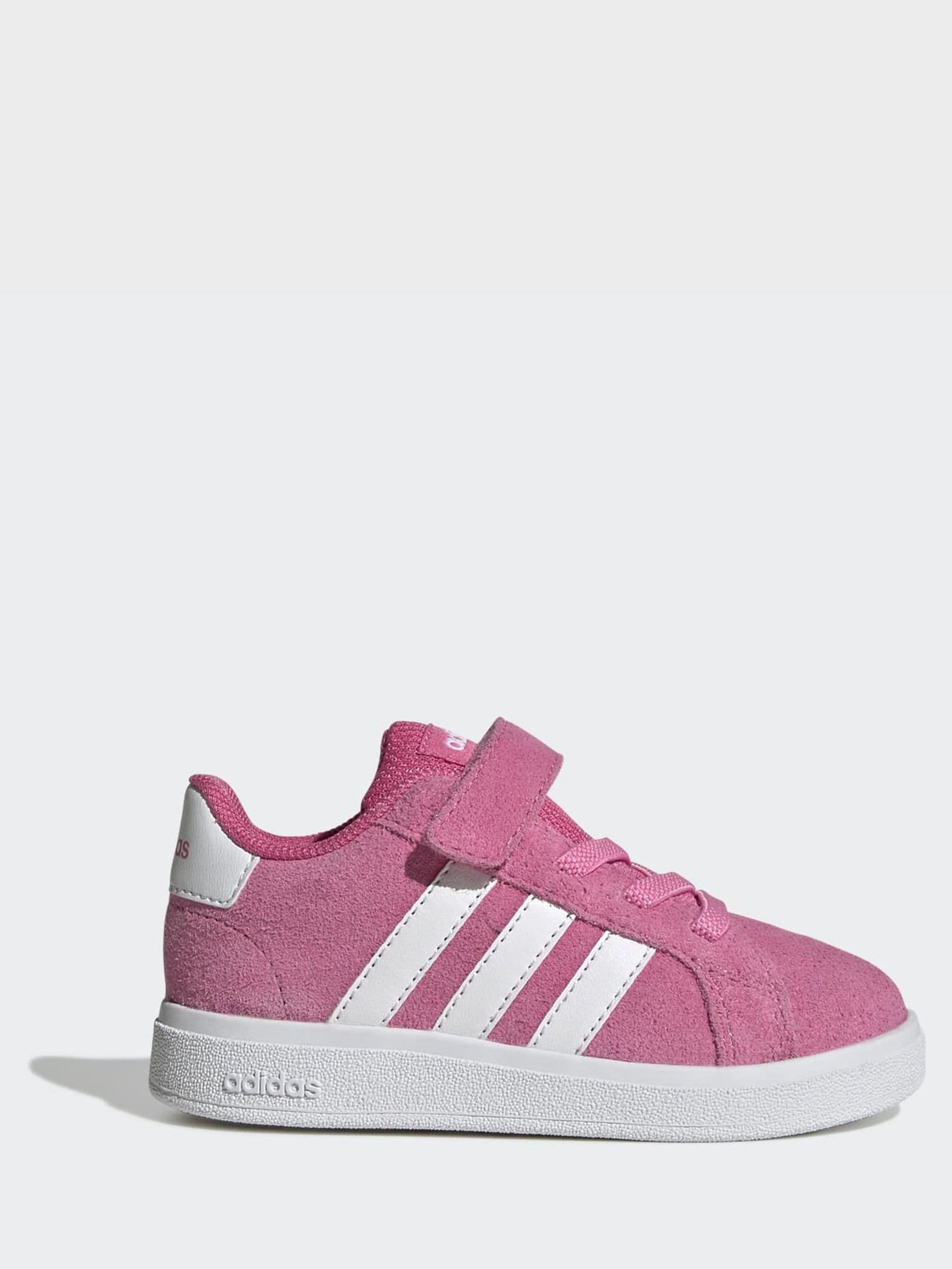 adidas Pink Grand Court 2.0 Elastic Lace Infant Trainers image 1